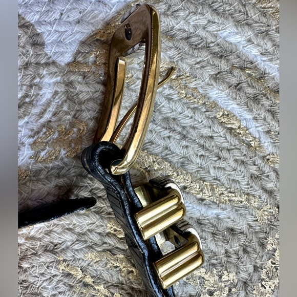 Y2K Brighton Classics Leather Belt M/30 4B614 Blue -gold & silver buckle - Picture 8 of 8